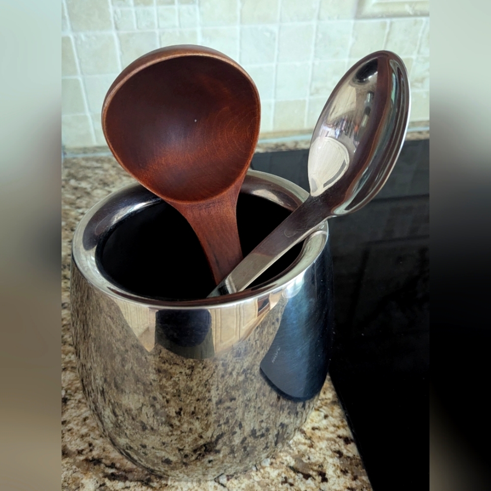 Williams Sonoma Stainless Steel Utensil Holder.